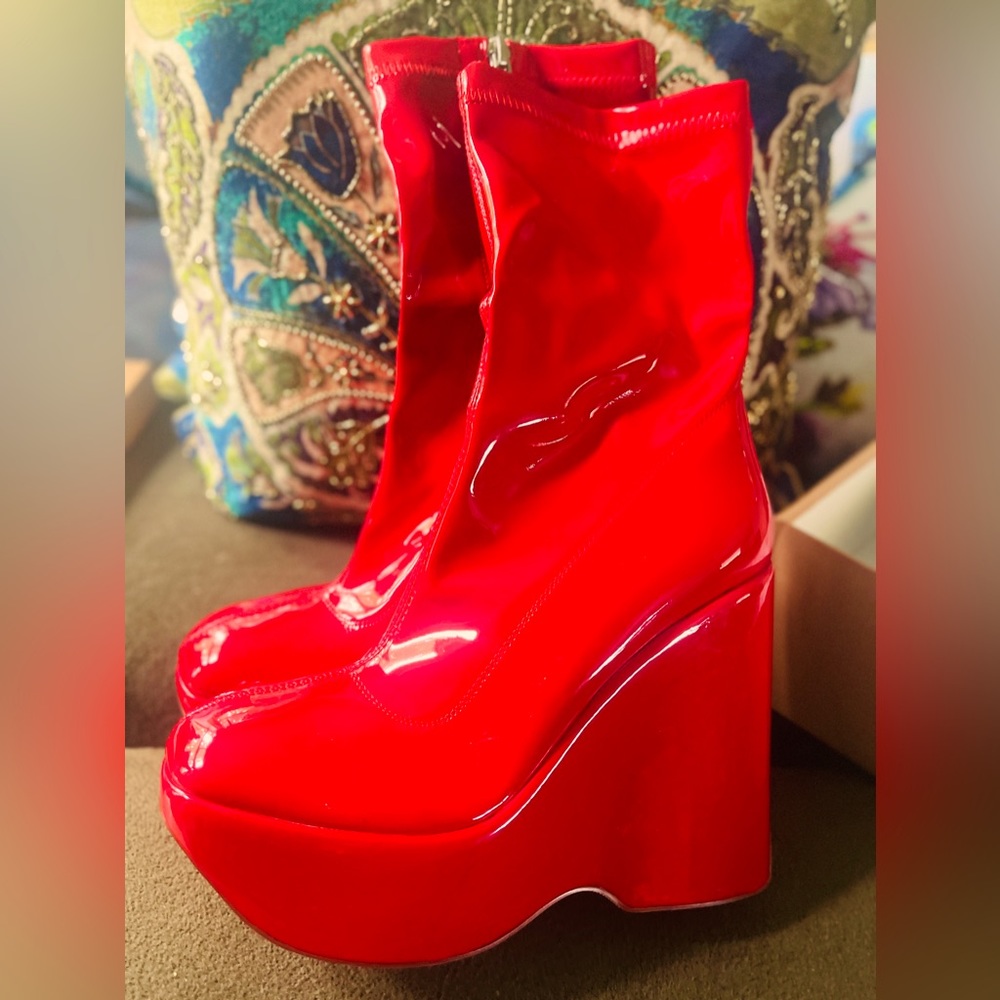 Simmi London-Amalfi Red Patent Bootie